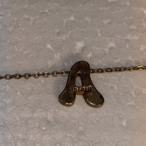 Vtg. Sarah Coventry Initial Monogram Bubble Necklace Letter "A" Gold-Tone 16/18" - Picture 4 of 5